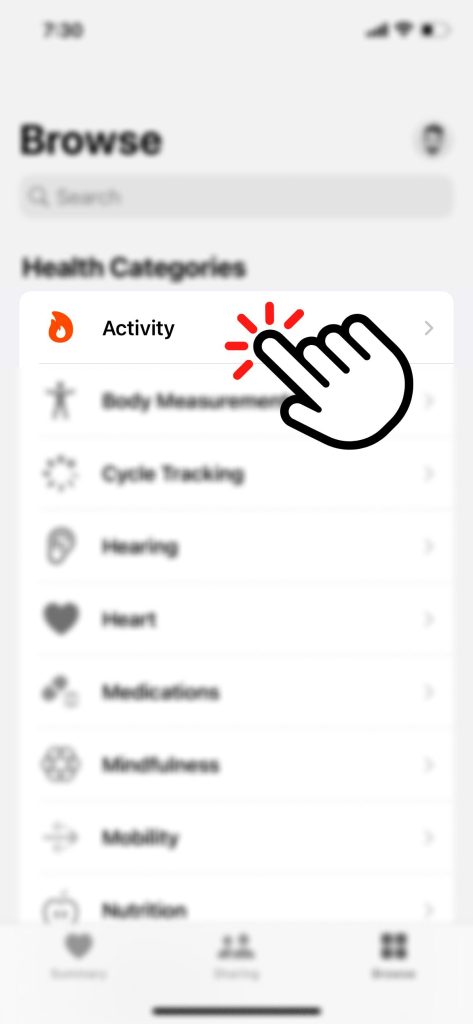 Activity Energy Screen in Apple Health